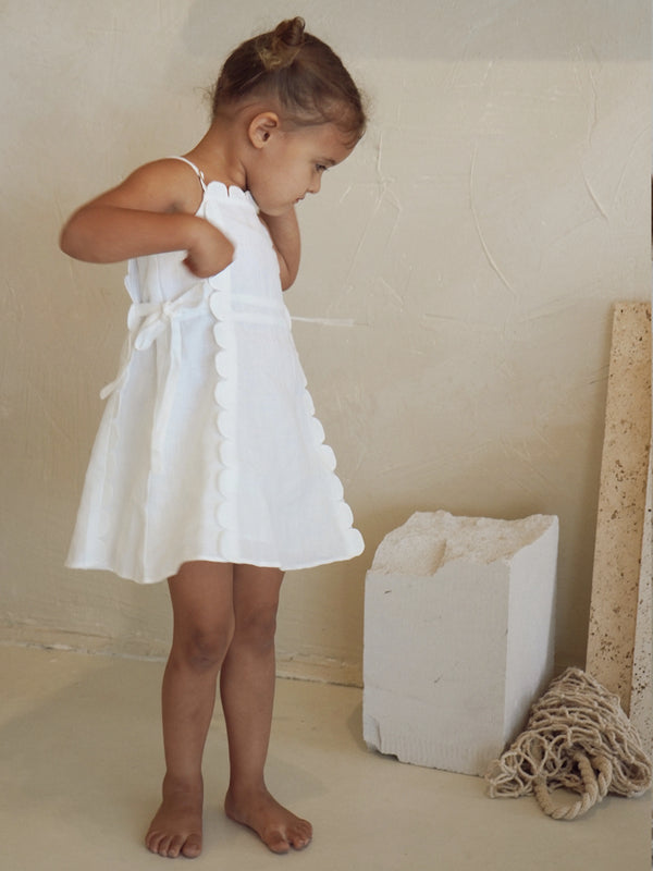 The Freya Linen Dress White